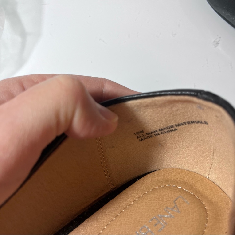 Lane Bryant Black Pointed Toe Dream Cloud Ballet Flats Faux Leather Size 10W New - Picture 3 of 11